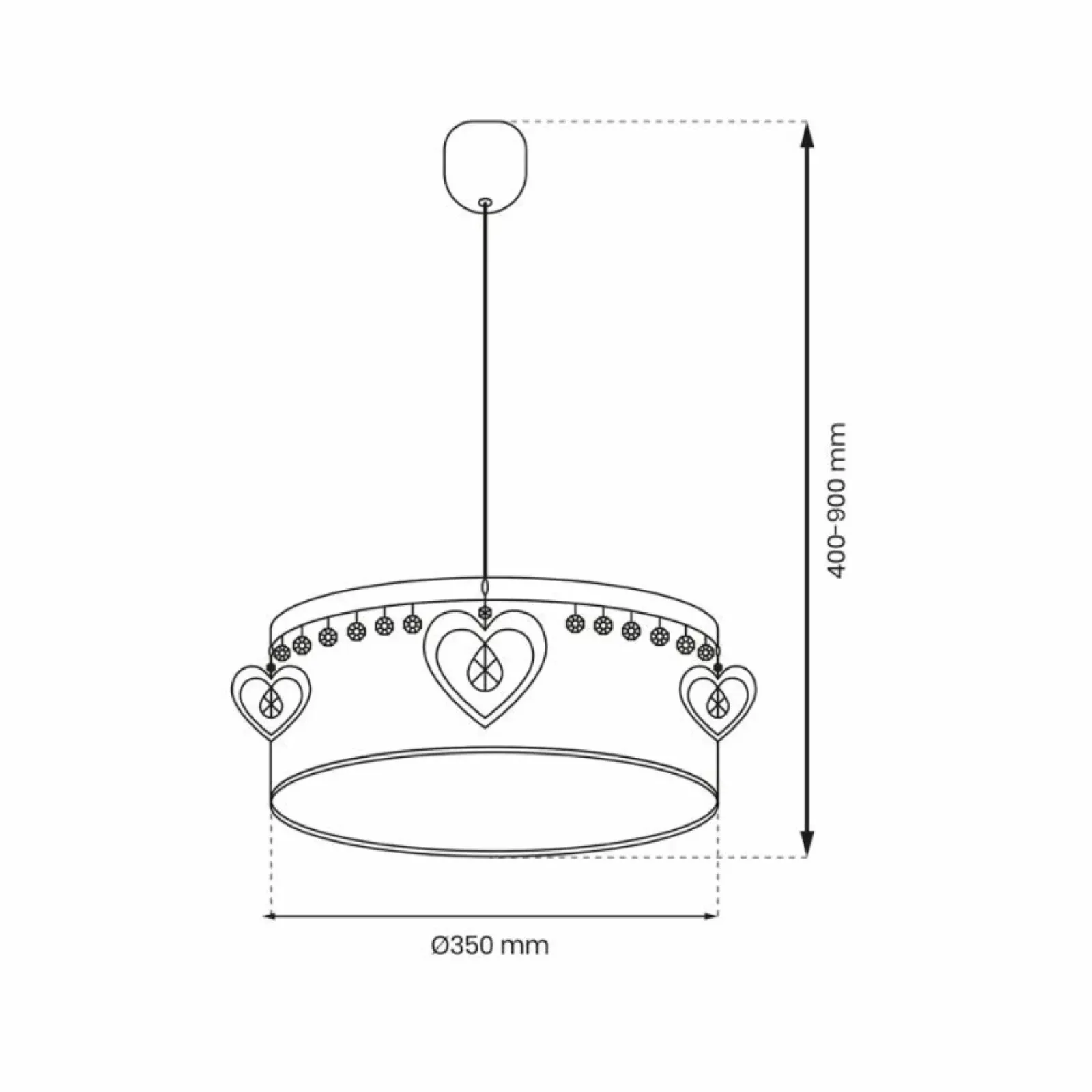 Sklep Kaja Biała lampa wisząca do pokoju dziewczynki MLP8278 HEART | Kaja Store