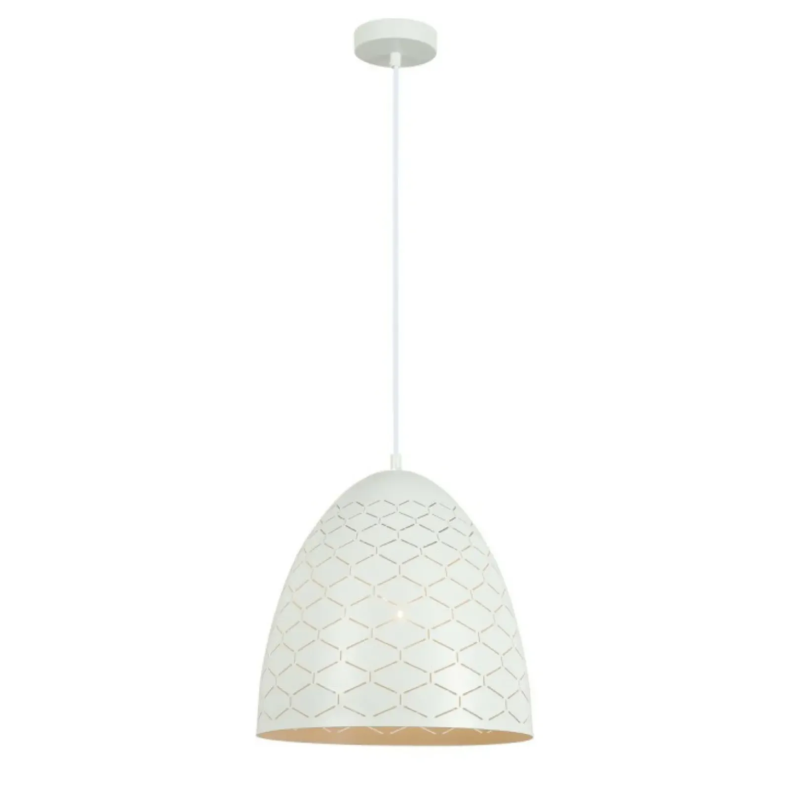 Sklep Kaja Biała lampa wisząca do stylowej kuchni PND-43445-1L-WH z serii LEILANI New