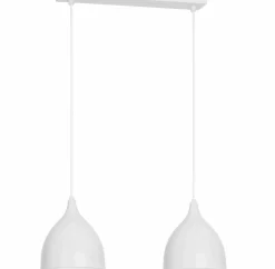 Sklep Kaja Biała lampa wisząca, dwa, minimalistyczne klosze LX 9428 z serii NOAK biały Online