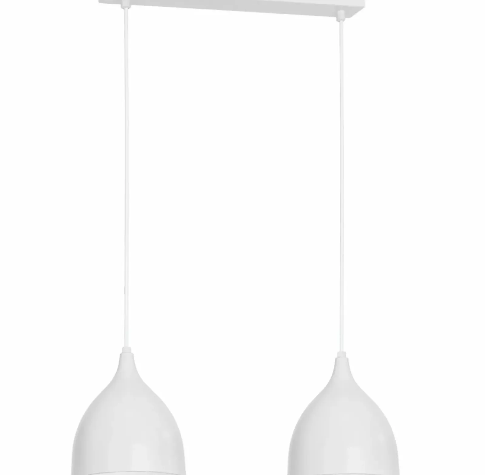 Sklep Kaja Biała lampa wisząca, dwa, minimalistyczne klosze LX 9428 z serii NOAK biały Online