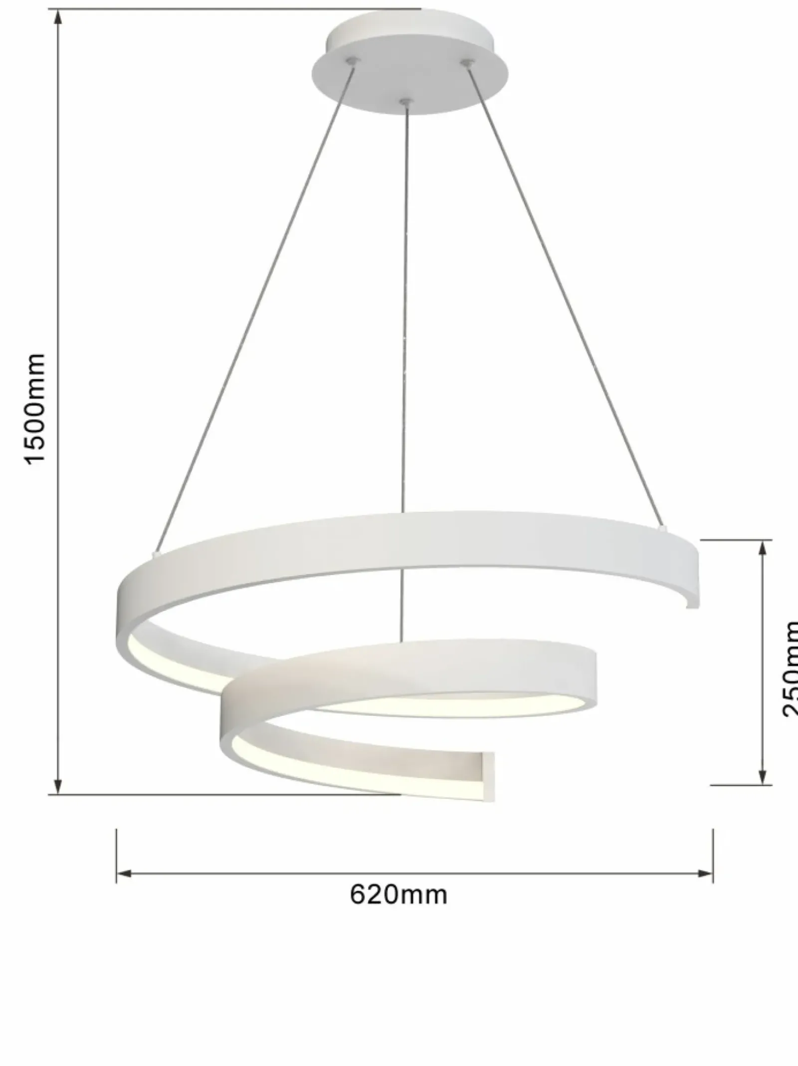 Sklep Kaja Biała lampa wisząca LED dekoracyjna wstążka WF 6032-0106 TAPPO | Kaja biały Best Sale