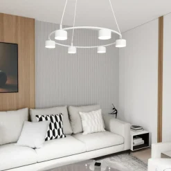 Sklep Kaja Biała lampa wisząca, okrąg z punktami światła 1373/6 z serii STARLIT biały Best