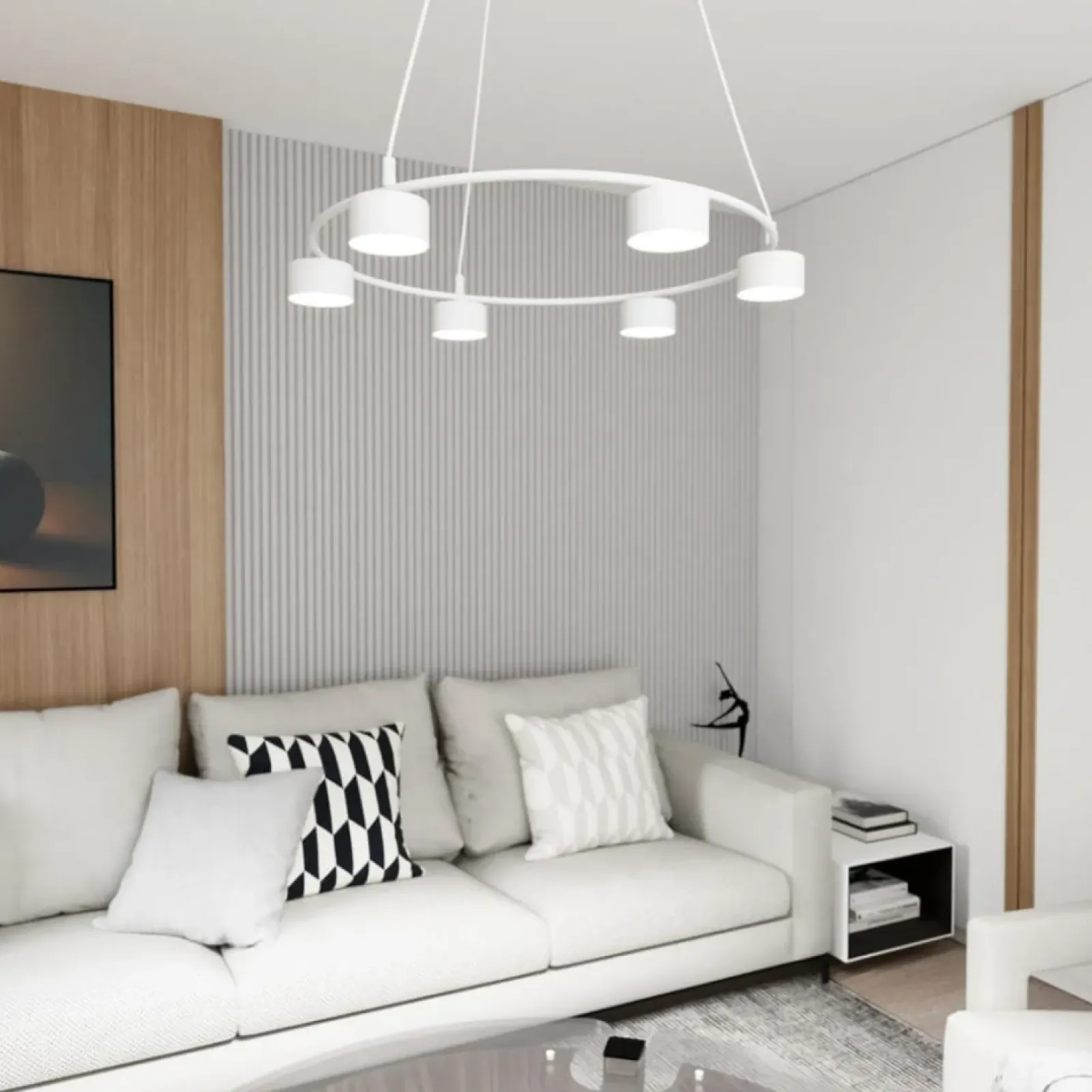 Sklep Kaja Biała lampa wisząca, okrąg z punktami światła 1373/6 z serii STARLIT biały Best