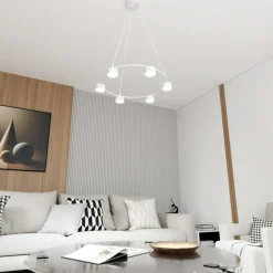 Sklep Kaja Biała lampa wisząca, okrąg z punktami światła 1373/6 z serii STARLIT biały Best