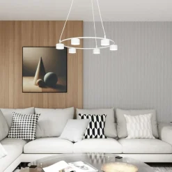 Sklep Kaja Biała lampa wisząca, okrąg z punktami światła 1373/6 z serii STARLIT biały Best