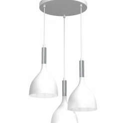Sklep Kaja Biała lampa wisząca, srebrne dekoracje LX 3901 z serii NOAK | Kaja Store