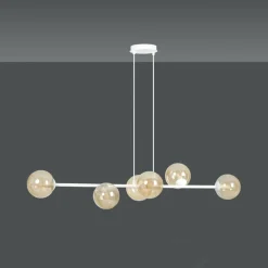 Sklep Kaja Biała lampa wisząca w ciekawym kształcie 879/6 | Kaja Oświetlenie Flash Sale