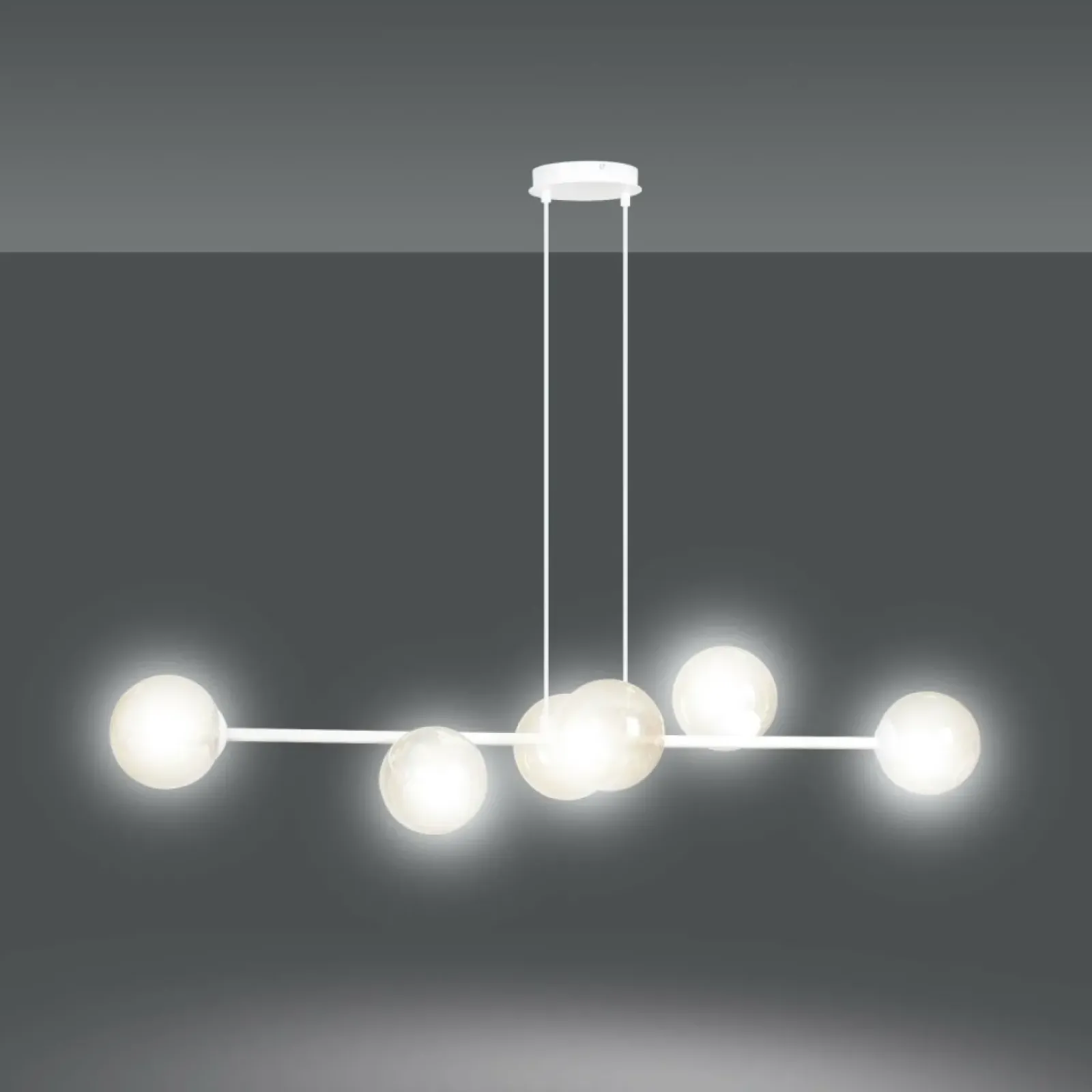 Sklep Kaja Biała lampa wisząca w ciekawym kształcie 879/6 | Kaja Oświetlenie Flash Sale