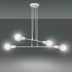 Sklep Kaja Biała lampa wisząca w stylu industrialnym 697/4 | Kaja Oświetlenie biały Store