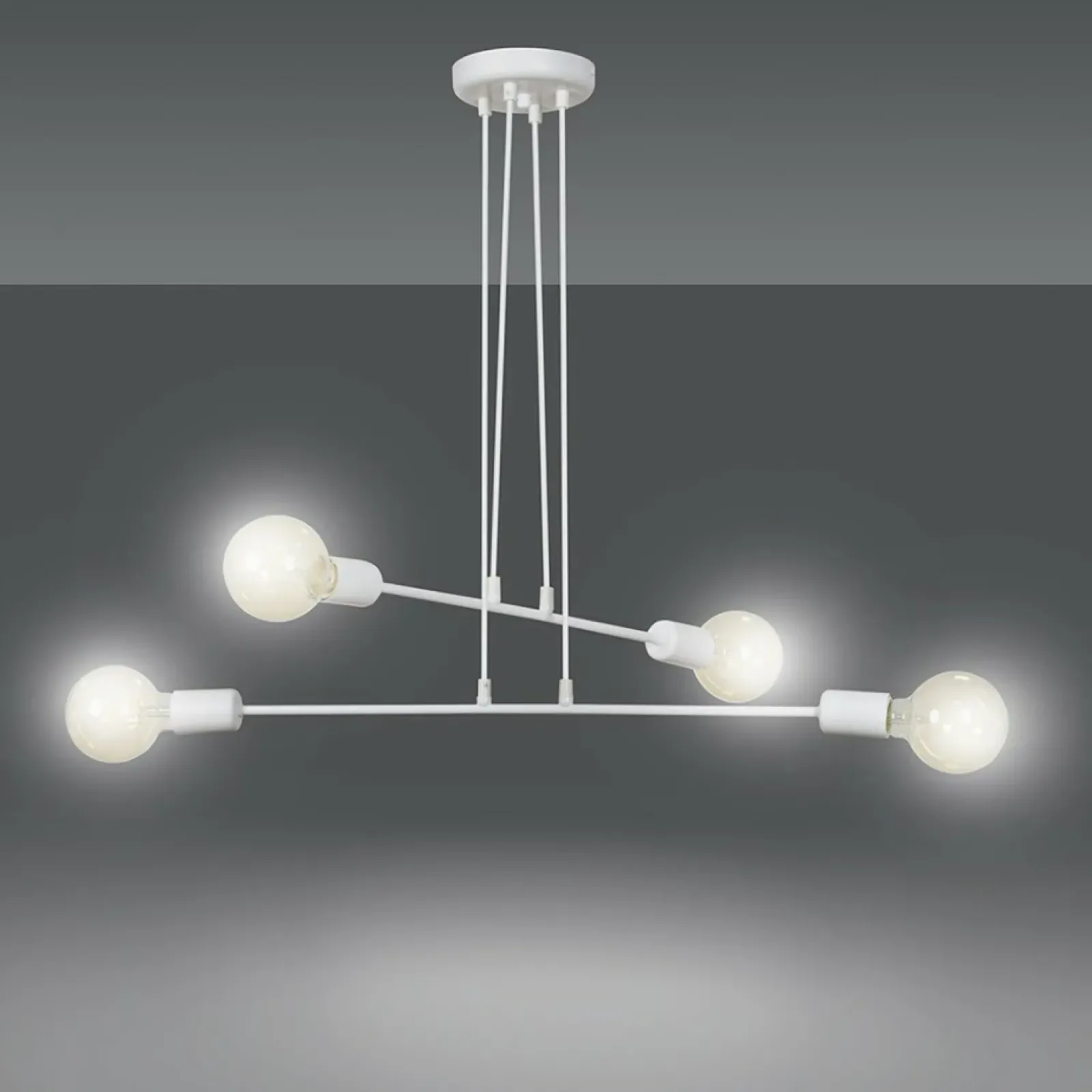 Sklep Kaja Biała lampa wisząca w stylu industrialnym 697/4 | Kaja Oświetlenie biały Store