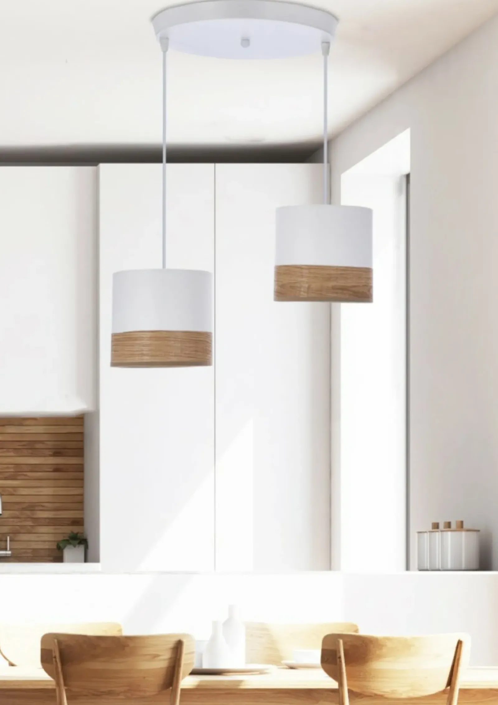 Sklep Kaja Biała lampa wisząca z abażurami, do sypialni 32-17567 z serii BIANCO Best Sale