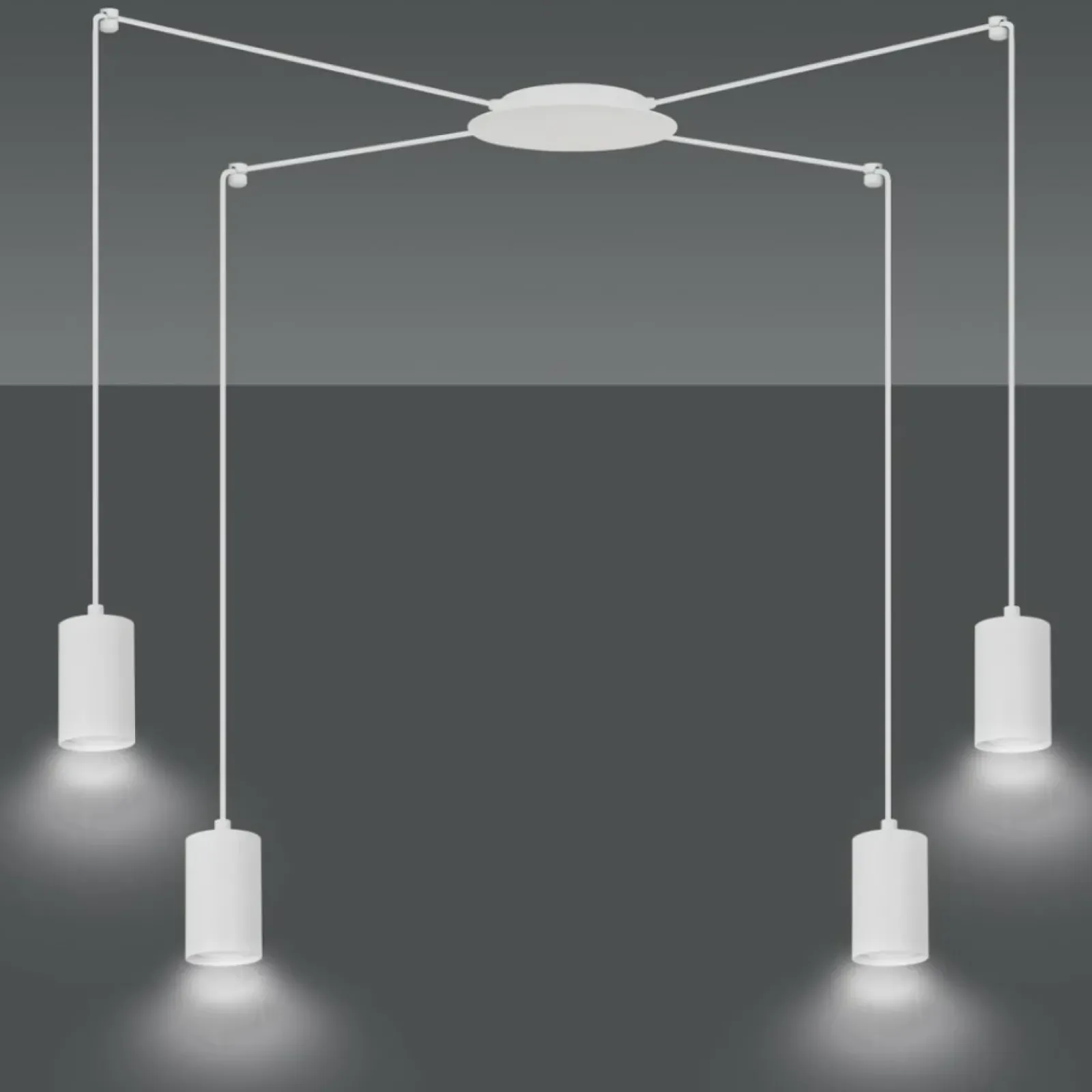 Sklep Kaja Biała lampa wisząca z czterema źródłami światła 525/4 | Kaja biały Outlet