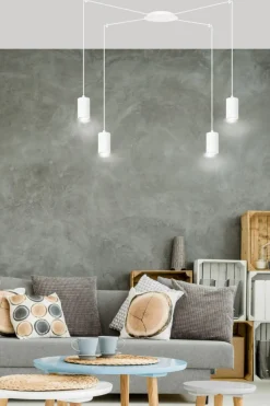Sklep Kaja Biała lampa wisząca z czterema źródłami światła 525/4 | Kaja biały Outlet