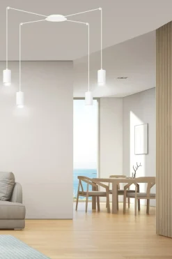 Sklep Kaja Biała lampa wisząca z czterema źródłami światła 525/4 | Kaja biały Outlet