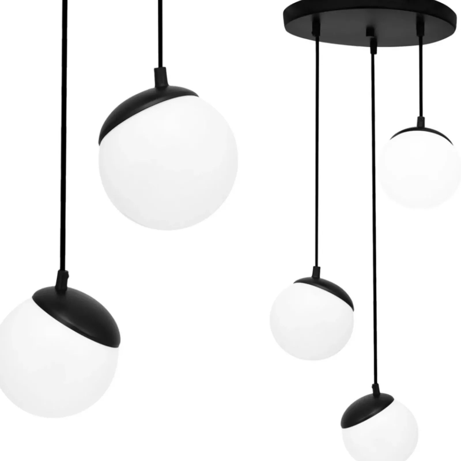 Sklep Kaja Biała lampa wisząca z kloszami w kształcie kul MLP8868 z serii SFERA | Kaja Oświ Best Sale