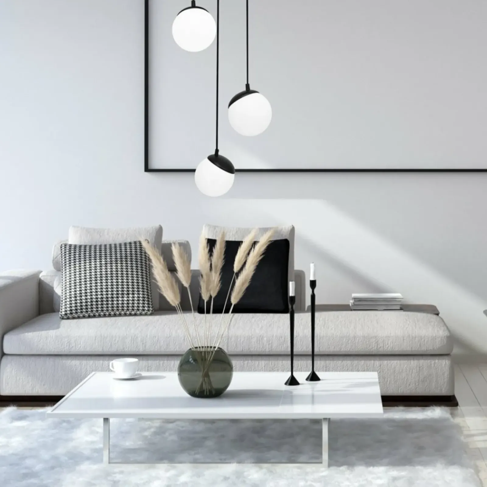 Sklep Kaja Biała lampa wisząca z kloszami w kształcie kul MLP8868 z serii SFERA | Kaja Oświ Best Sale