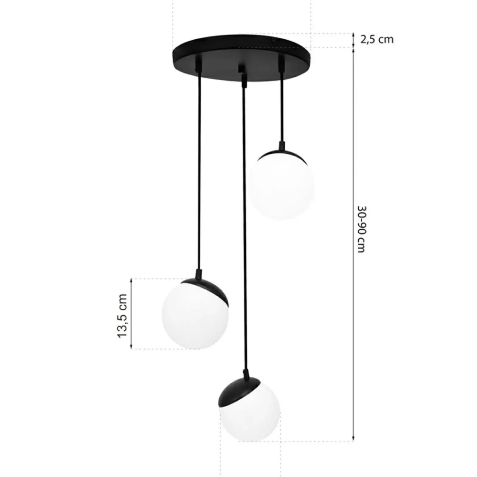 Sklep Kaja Biała lampa wisząca z kloszami w kształcie kul MLP8868 z serii SFERA | Kaja Oświ Best Sale