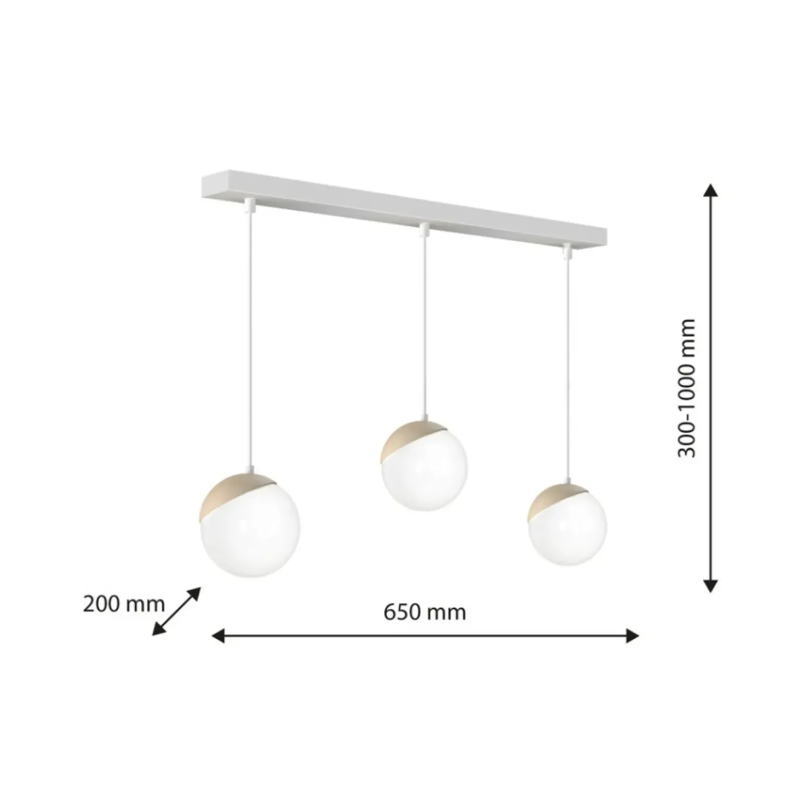 Sklep Kaja Biała lampa wisząca, z trzema kloszami MLP7236 z serii SFERA | Kaja Oświetlenie biały Fashion