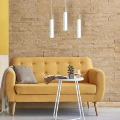 Sklep Kaja Biała lampa wisząca z trzema zwisami MLP7476 z serii SOLO SAWN | Kaja Oświetleni New