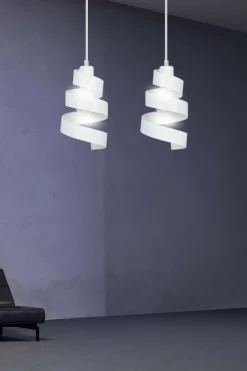 Sklep Kaja Biała lampa wisząca z zawijasami, do kuchni 351/2 SAGA | Kaja biały Fashion