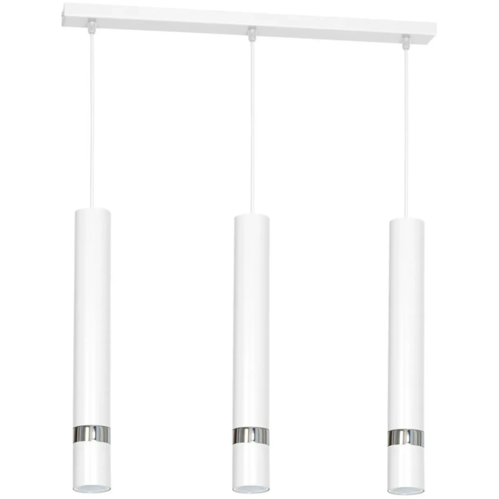 Sklep Kaja Biała lampa wisząca ze srebrnymi dodatkami MLP1348 JOKER | Kaja Shop