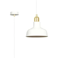 Sklep Kaja Biała lampa wisząca ze złotą oprawką 1043/1 IBOR | Kaja Oświetlenie biały Store