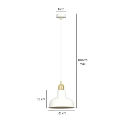 Sklep Kaja Biała lampa wisząca ze złotą oprawką 1043/1 IBOR | Kaja Oświetlenie biały Store
