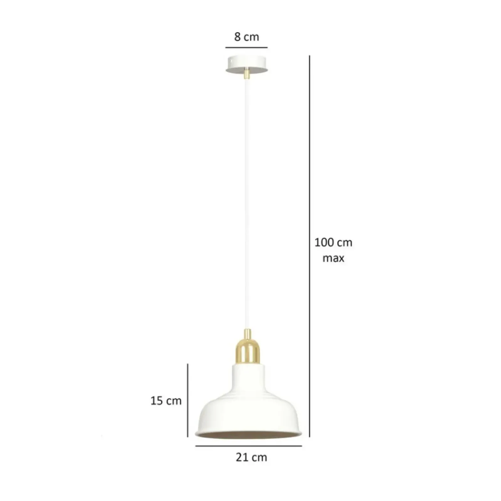 Sklep Kaja Biała lampa wisząca ze złotą oprawką 1043/1 IBOR | Kaja Oświetlenie biały Store
