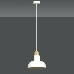 Sklep Kaja Biała lampa wisząca ze złotą oprawką 1043/1 IBOR | Kaja Oświetlenie biały Store