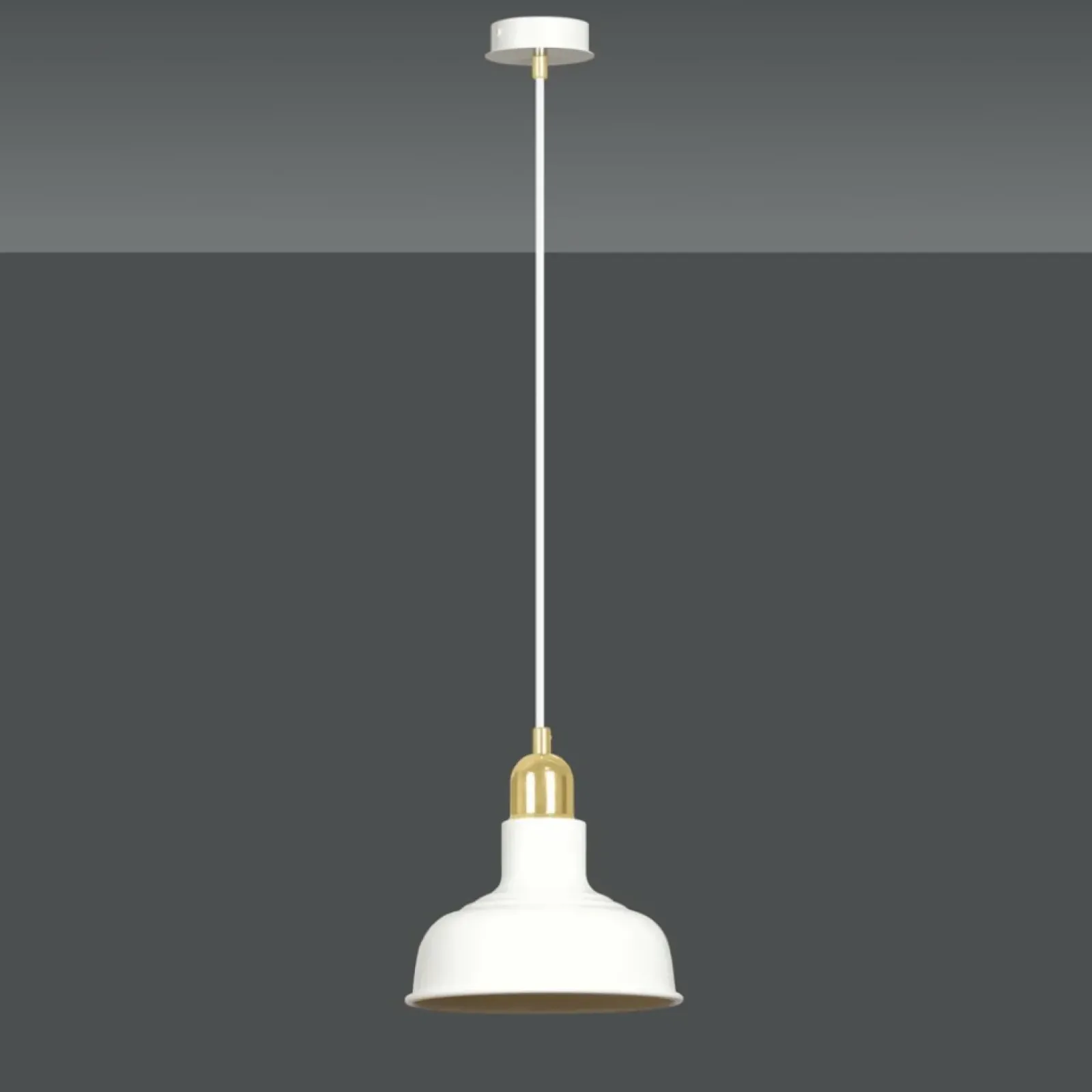 Sklep Kaja Biała lampa wisząca ze złotą oprawką 1043/1 IBOR | Kaja Oświetlenie biały Store