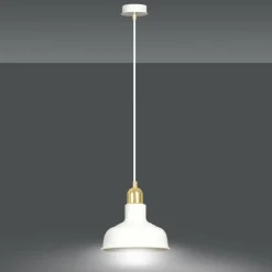 Sklep Kaja Biała lampa wisząca ze złotą oprawką 1043/1 IBOR | Kaja Oświetlenie biały Store