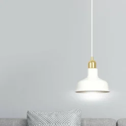 Sklep Kaja Biała lampa wisząca ze złotą oprawką 1043/1 IBOR | Kaja Oświetlenie biały Store