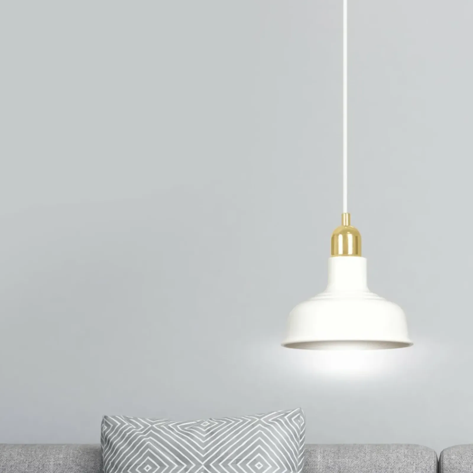Sklep Kaja Biała lampa wisząca ze złotą oprawką 1043/1 IBOR | Kaja Oświetlenie biały Store