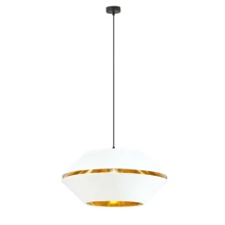 Sklep Kaja Biała lampa wisząca ze złotym wnętrzem 1182/1 z serii PIANO | Kaja czarny Discount