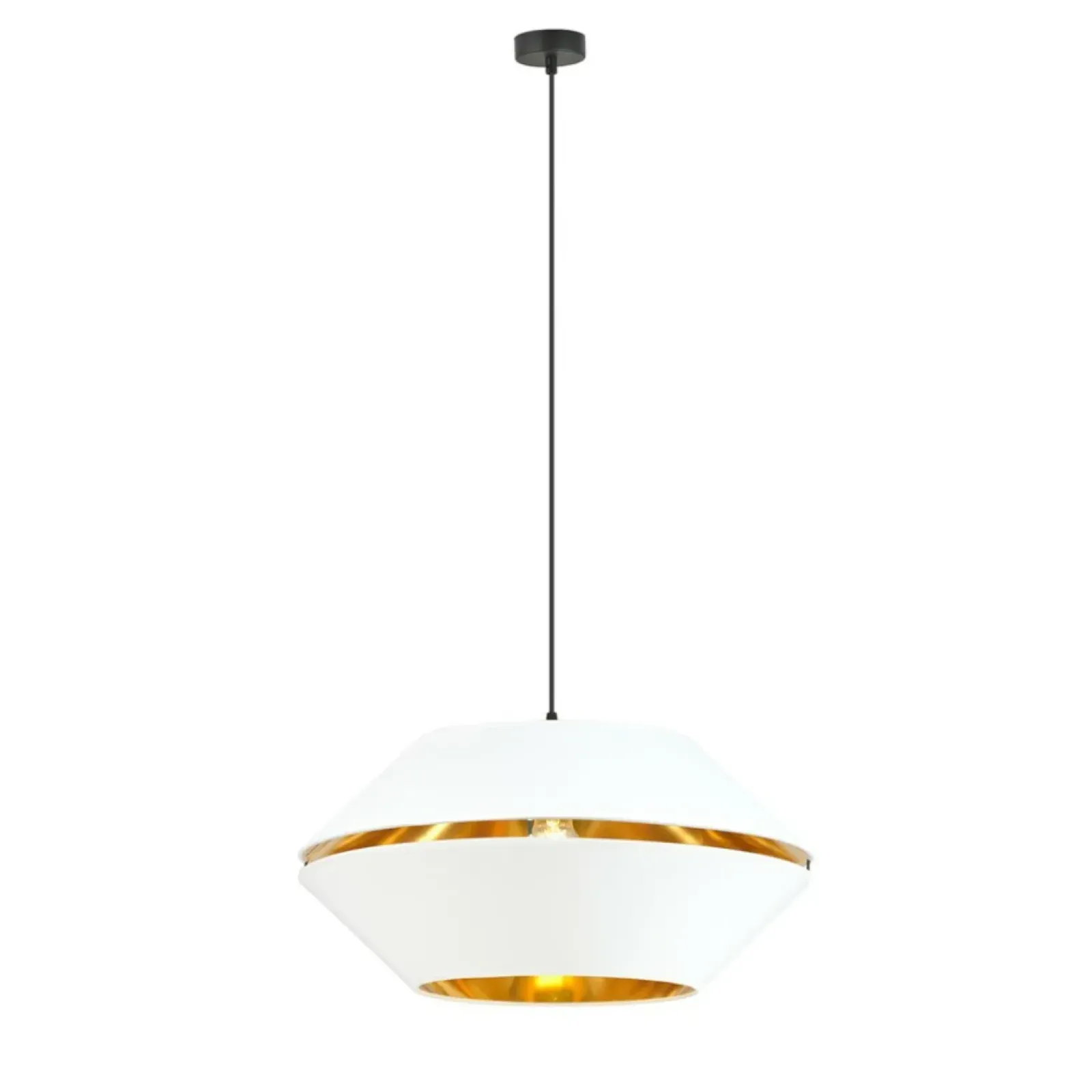 Sklep Kaja Biała lampa wisząca ze złotym wnętrzem 1182/1 z serii PIANO | Kaja czarny Discount