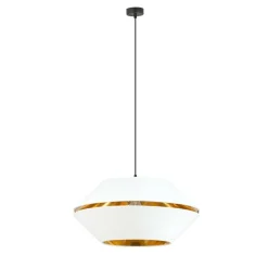 Sklep Kaja Biała lampa wisząca ze złotym wnętrzem 1182/1 z serii PIANO | Kaja czarny Discount