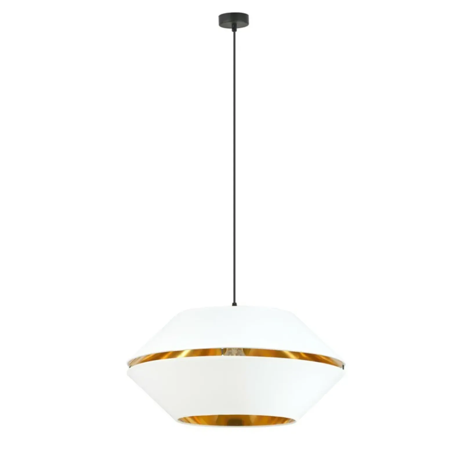 Sklep Kaja Biała lampa wisząca ze złotym wnętrzem 1182/1 z serii PIANO | Kaja czarny Discount