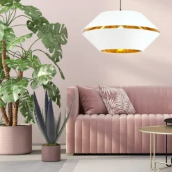 Sklep Kaja Biała lampa wisząca ze złotym wnętrzem 1182/1 z serii PIANO | Kaja czarny Discount