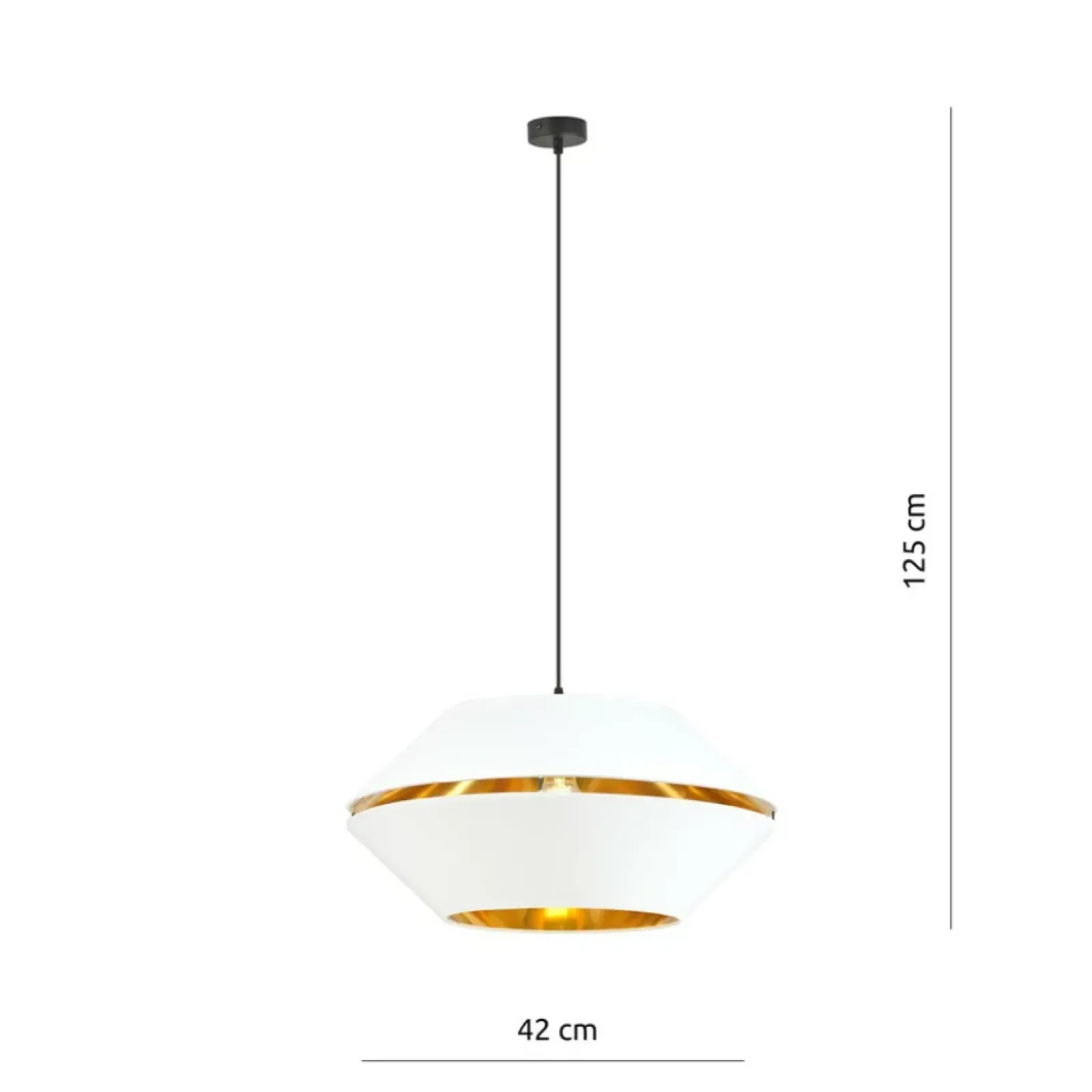 Sklep Kaja Biała lampa wisząca ze złotym wnętrzem 1182/1 z serii PIANO | Kaja czarny Discount