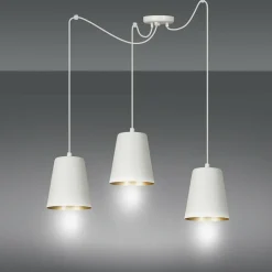 Sklep Kaja Biała lampa wisząca ze złotym zdobieniem 456/3 | Kaja Oświetlenie New