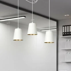 Sklep Kaja Biała lampa wisząca ze złotym zdobieniem 456/3 | Kaja Oświetlenie New