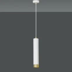 Sklep Kaja Biała lampa wisząca ze złotym elementem 642/1 | Kaja Oświetlenie Hot