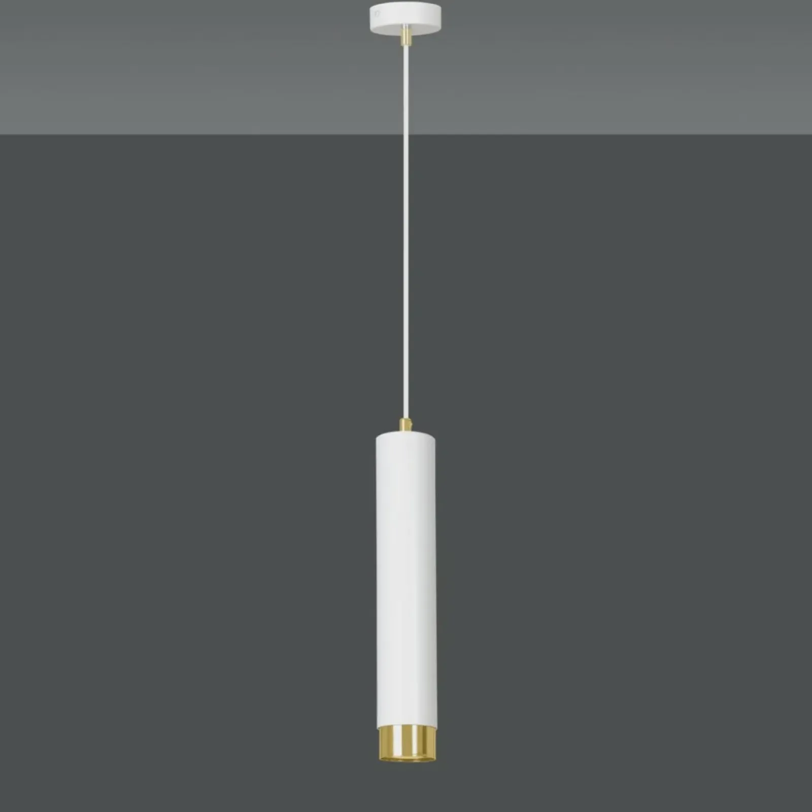 Sklep Kaja Biała lampa wisząca ze złotym elementem 642/1 | Kaja Oświetlenie Hot