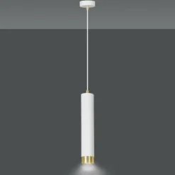 Sklep Kaja Biała lampa wisząca ze złotym elementem 642/1 | Kaja Oświetlenie Hot