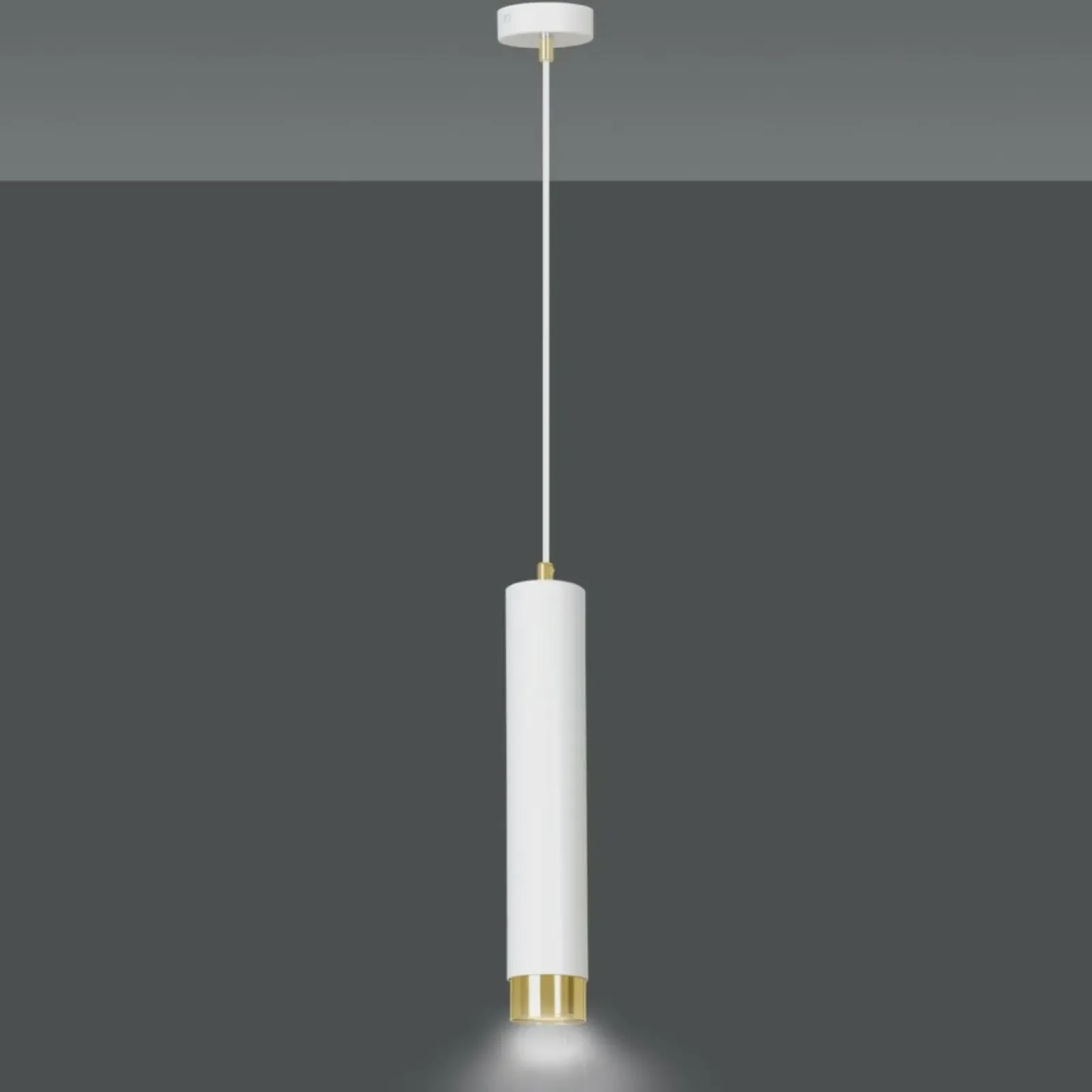 Sklep Kaja Biała lampa wisząca ze złotym elementem 642/1 | Kaja Oświetlenie Hot