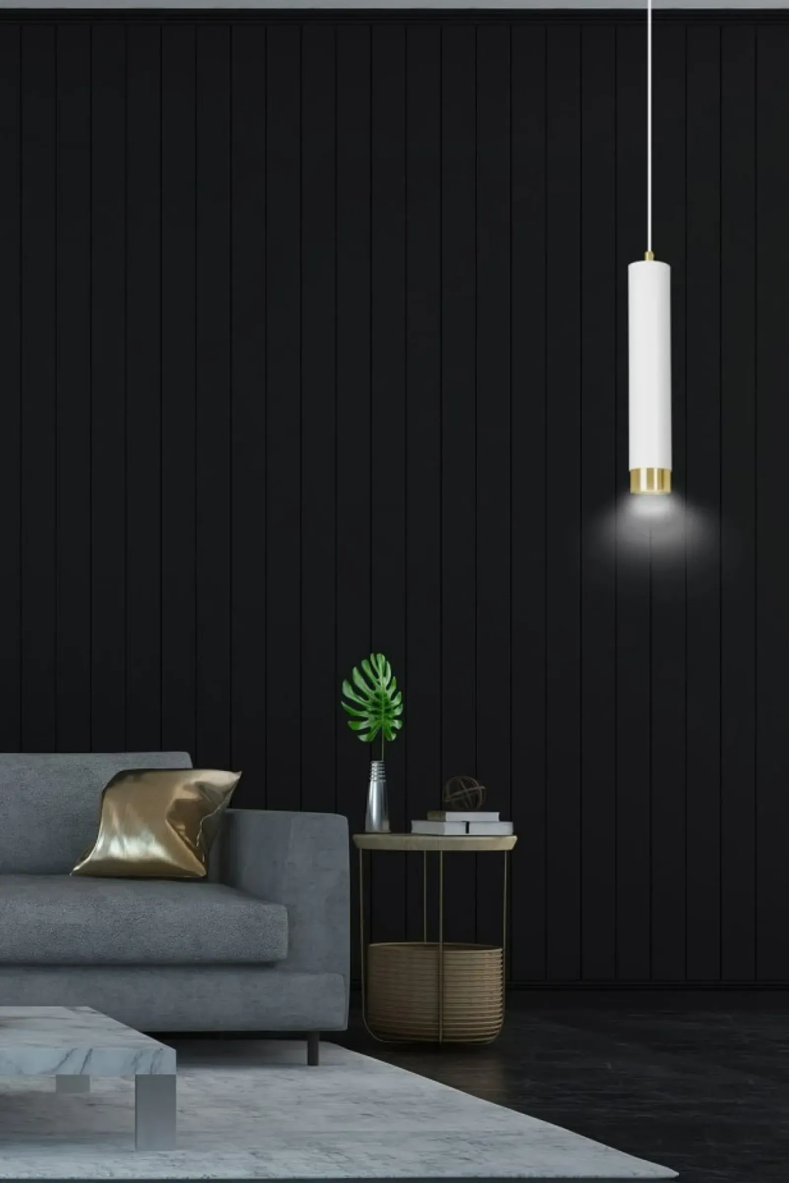 Sklep Kaja Biała lampa wisząca ze złotym elementem 642/1 | Kaja Oświetlenie Hot