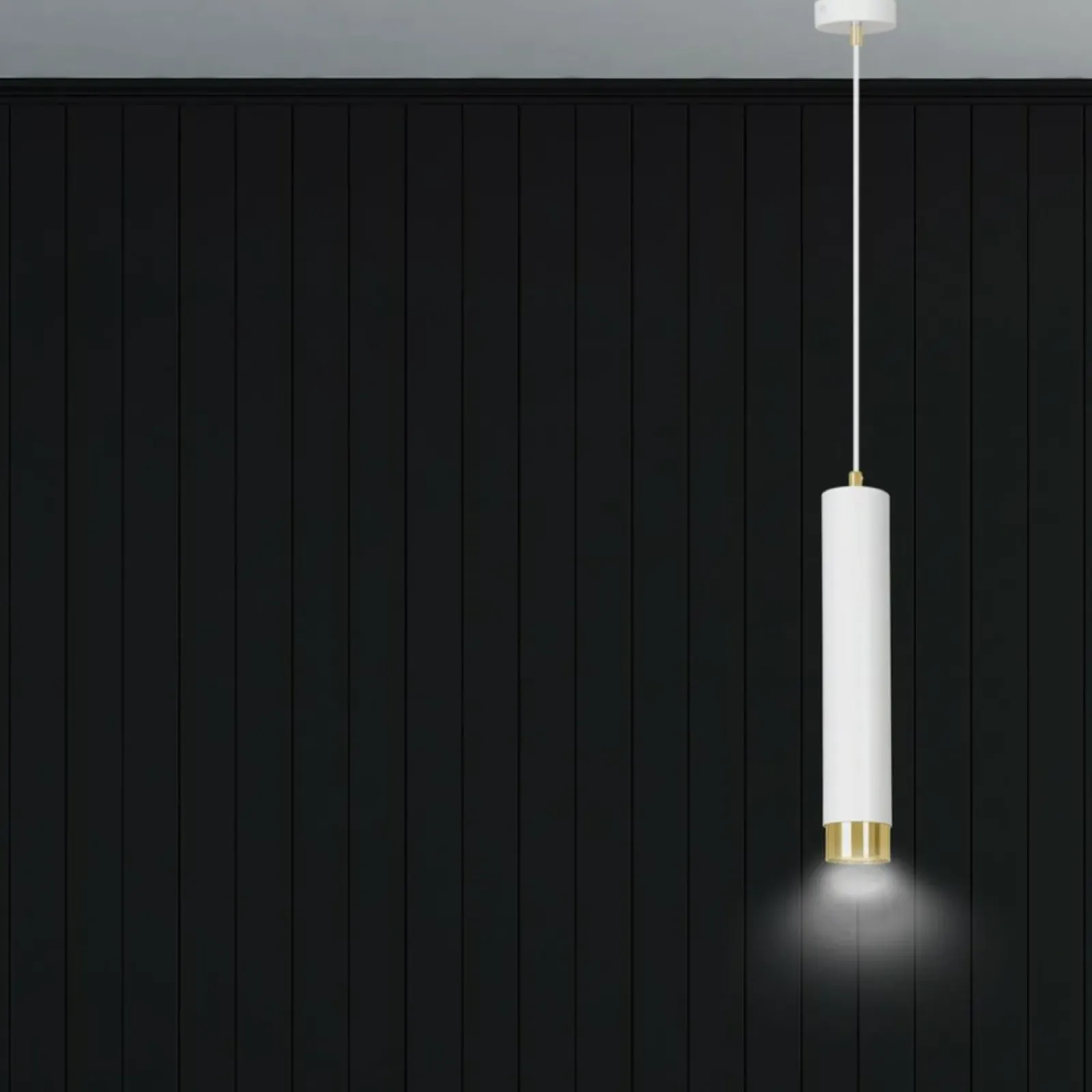 Sklep Kaja Biała lampa wisząca ze złotym elementem 642/1 | Kaja Oświetlenie Hot