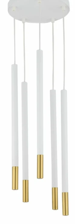 Sklep Kaja Biała lampa wisząca ze złotymi dodatkami SIG 33238 z serii SOPEL DUE Clearance