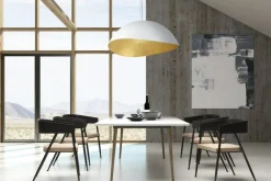 Sklep Kaja Biała lampa wisząca ze złotym zdobieniem SIG 40617 z serii SOLARIS Store