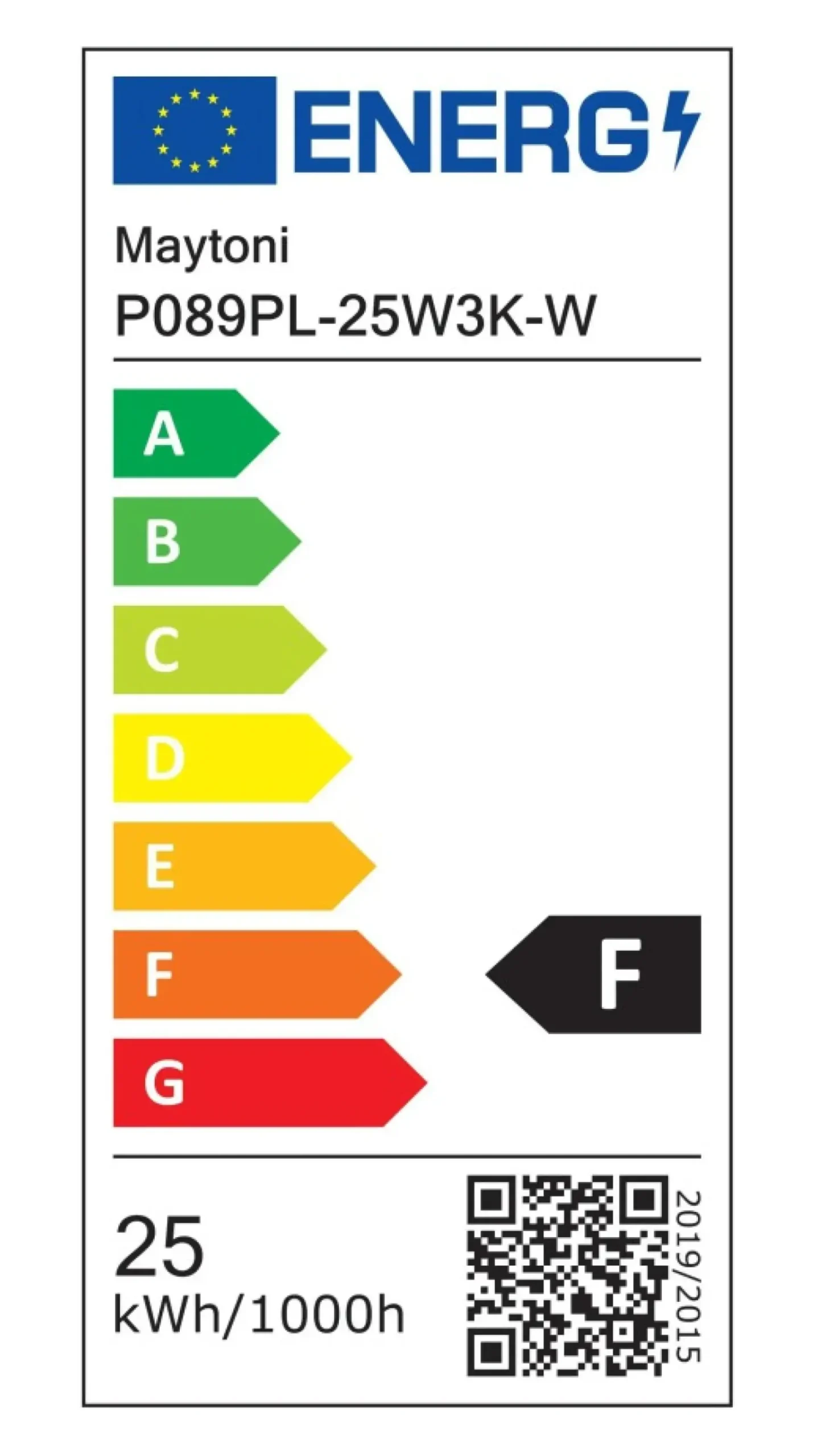 Sklep Kaja Biała lampa wisząca, zintegrowany LED P089PL-25W3K-W z serii EFIR Outlet